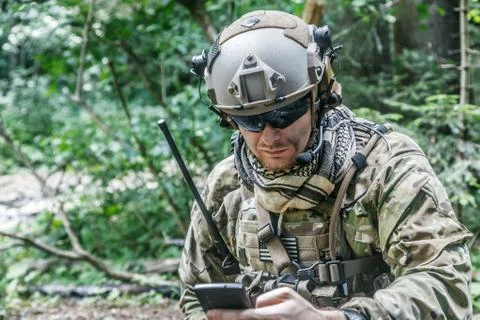 Ranger with the cellphone Stock Photos