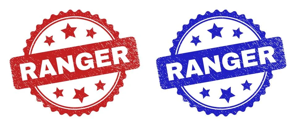 RANGER Rosette Stamp Seals Using Corroded Surface Stock Illustration
