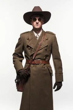 Ranger uniform fashion man against white background. Stock Photos