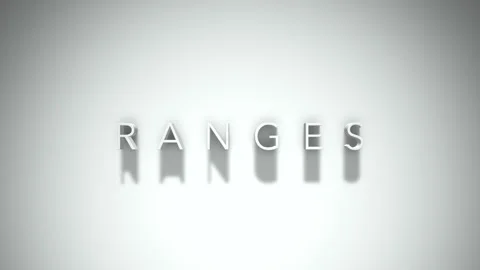 Ranges 3D title animation with shadows on a white background Stock Footage 296712637