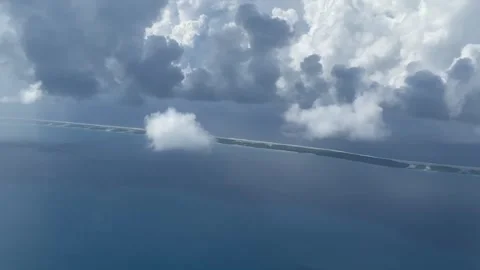 Rangiroa island, aerial view Vidéo 344427520