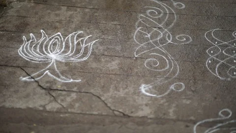 Rangoli-dussehra-India-2 Stock Footage 96670326