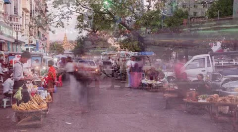 Rangoon street Stock Footage 10796800