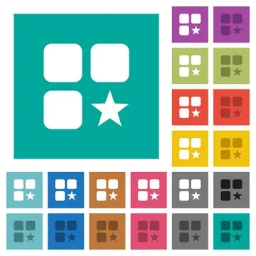 Rank component square flat multi colored icons イラスト素材