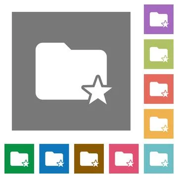 Rank folder square flat icons Illustrazione stock
