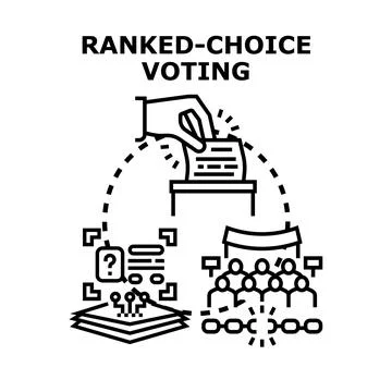 Ranked choice voting process for fair elections Stock Illustration