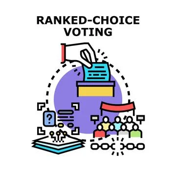 Ranked choice voting process for fair elections Stock Illustration