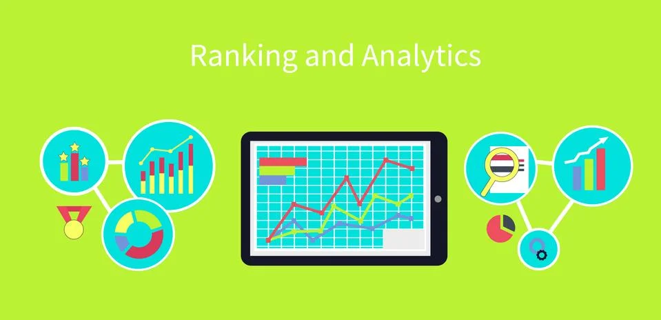 Ranking and Analytics Design Concept Stock Illustration