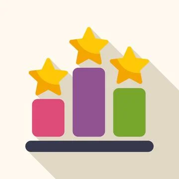 Ranking bar chart showing star success achievement Stock Illustration