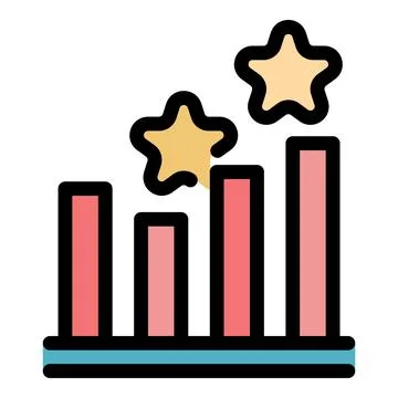 Ranking graph chart icon vector flat Stock Illustration
