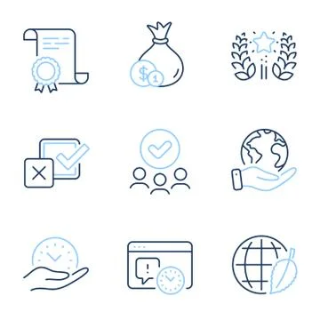 Ranking, Safe time and Project deadline icons set. Cash, Environment day and Illustrazione stock