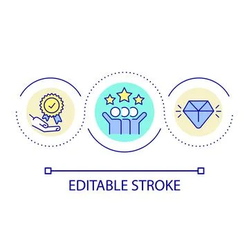 Ranking service quality loop concept icon Illustrazione stock