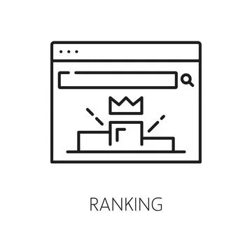 Ranking, web audit icon, website content analytics Illustrazione stock