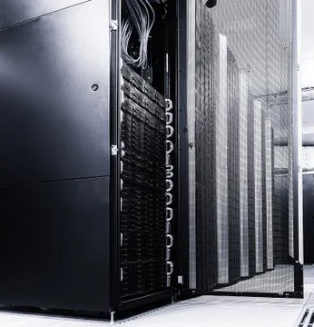Ranks modern supercomputers in computational data center Foto stock