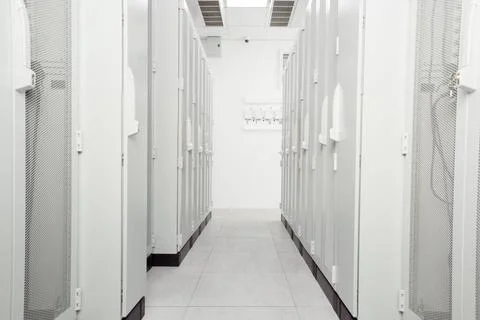  ranks modern supercomputers in computational data center White Server Roo... Stock Photos