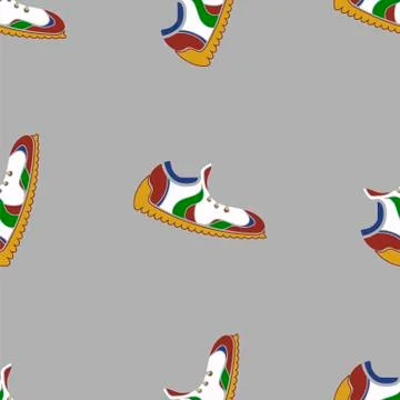 Ranning Shoes Seamless Pattern Illustrazione stock
