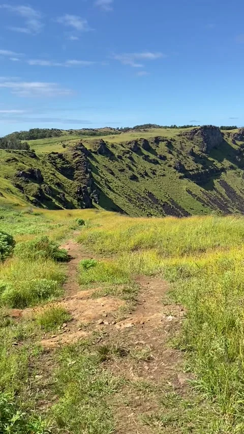 Rano Kau volcano in Easter Island 스톡 동영상 342841304