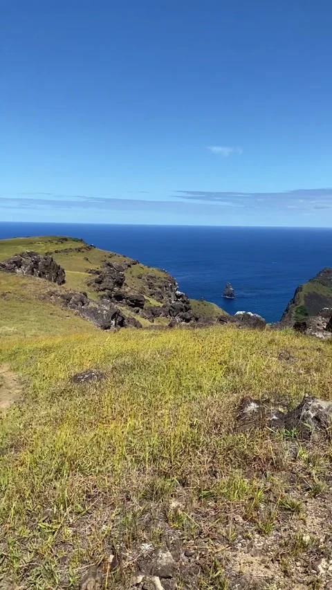 Rano Kau volcano in Easter Island Stock Footage 342841515