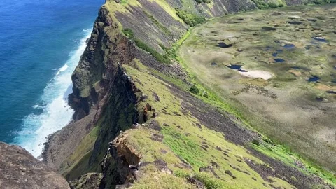 Rano Kau volcano in Easter Island 스톡 동영상 342841598