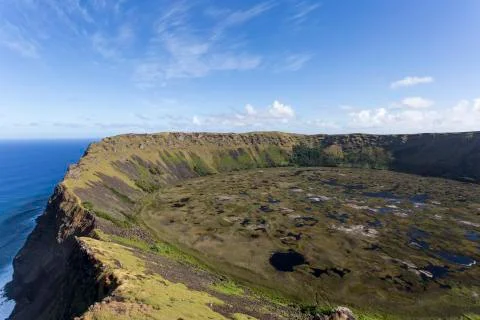 Rano Kau volcano. Easter Island Stock Photos
