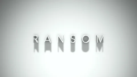 Ransom 3D title animation with shadows on a white background Stock Footage 297458754