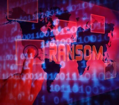 Ransom Computer Hacker Data Extortion 3d Illustration 库存插图