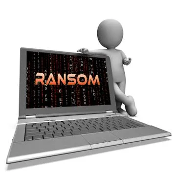 Ransom Computer Hacker Data Extortion 3d Rendering イラスト素材