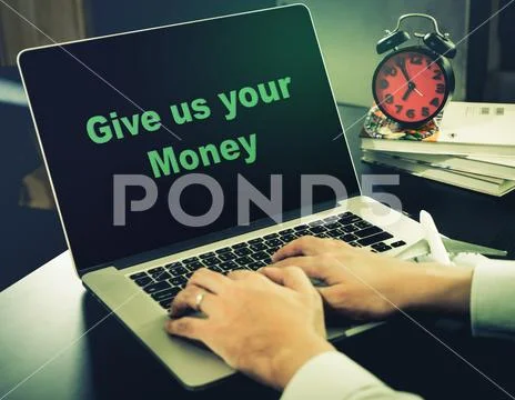 Ransom Malware is infected computer office Stock Photos