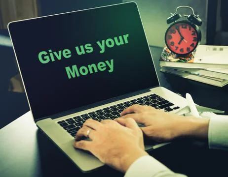 Ransom Malware is infected computer office Stock Photos