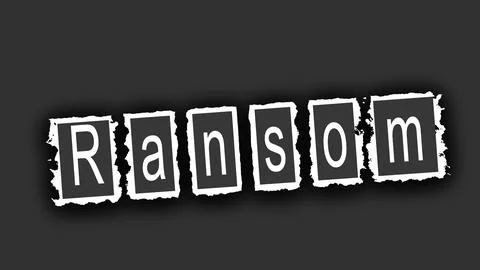 Ransom note cut out text on torn paper effect black and white Stock Illustration