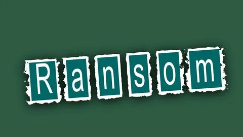 Ransom note cut out text on torn paper effect green and white Stock Illustration