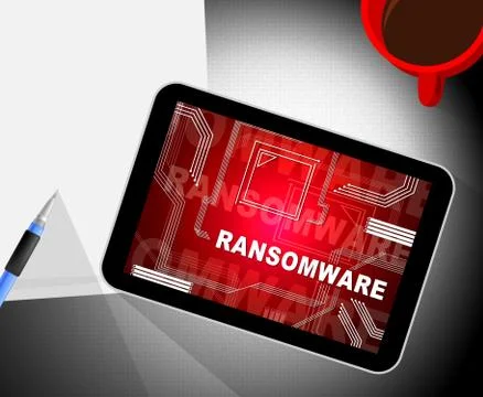 Ransom Ware Extortion Security Risk 2d Illustration Illustrazione stock