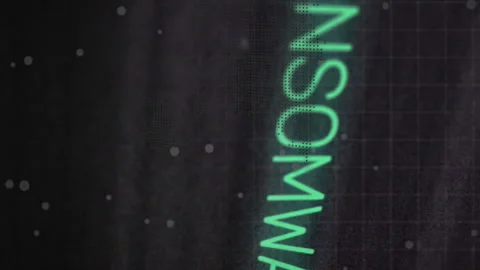 Ransomware animation with digital world map and binary code in background Stock Footage 312831819