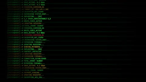 Ransomware attack animation showing digital data encryption and security brea 動画素材 346531146