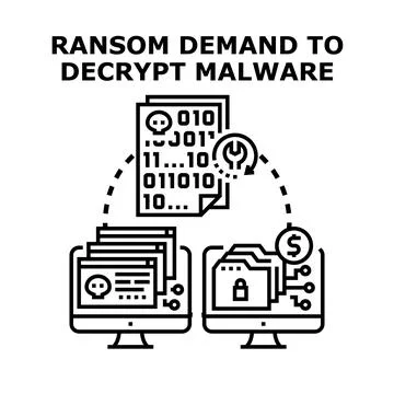 Ransomware attack blocking digital data access Stock Illustration