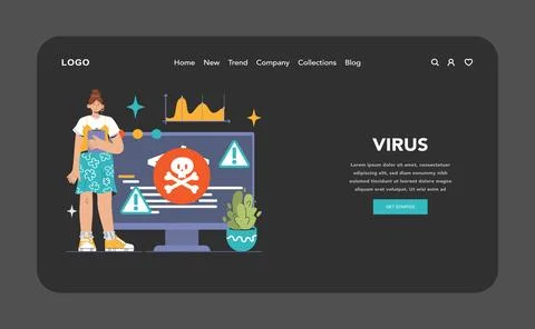 Ransomware attack concept. Flat vector illustration. イラスト素材