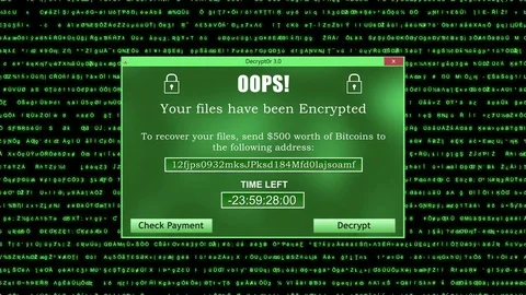 Ransomware Attack Display Screen Code lines Running and Timer Green Stock Footage 78821647