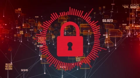 Ransomware attack malware, cyberattackers encrypt files for ransom payment Stock Footage 219831192