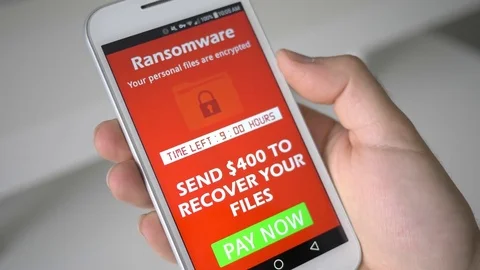 Ransomware Attack On Smartphone Mobile Device Stock Footage 77579997