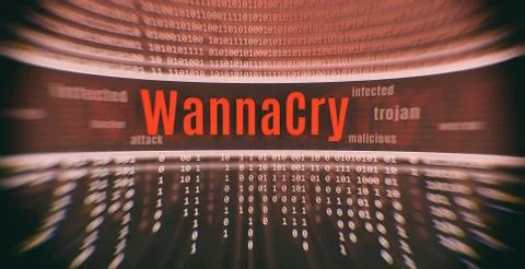 Ransomware attack WannaCry. Cyber attack Stock Photos