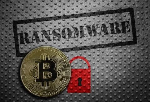 Ransomware bitcoin concept Stock Photos