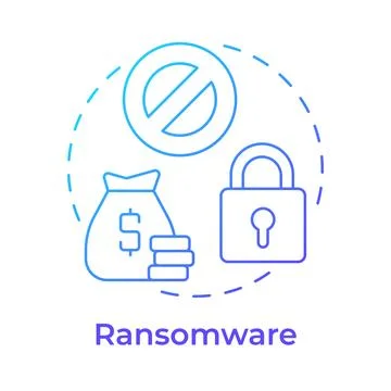 Ransomware blue gradient concept icon Stock Illustration