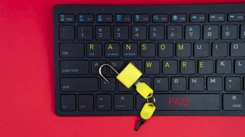 Ransomware Computer security and extortion concept. Stock Photos