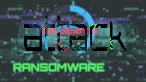Ransomware cyber attack digital screen animation Stock Footage 340623013