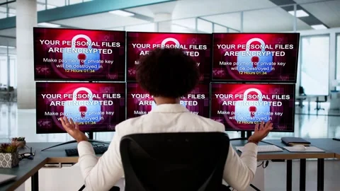 Ransomware Cyber Attack Showing Personal Files Encrypted Stock Footage 305278879