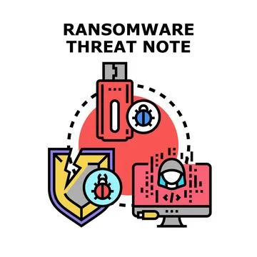 Ransomware cyber threat, hacking, and data security vulnerability Stock Illustration