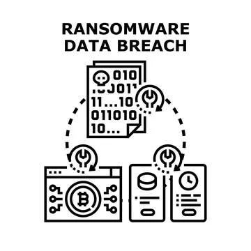Ransomware data breach cyber attack concept Stock Illustration