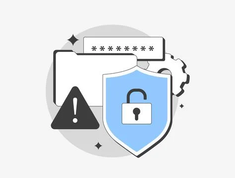 Ransomware data protection with secure file encryption, password shield and 스톡 일러스트