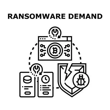 Ransomware demand cyber attack vector illustration Stock Illustration