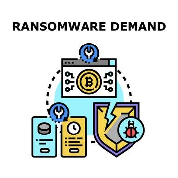 Ransomware demand cyber attack vector illustration 库存插图